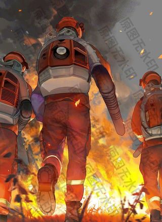 消防战士插画图图片