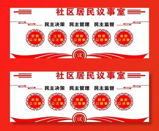 社区居民议事室文化墙图片
