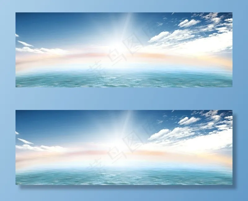 蓝天白云大海帆船背景图片(3500X1321(DPI:300))psd模版下载