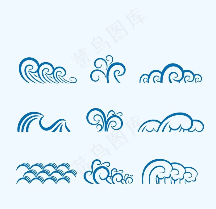 矢量波浪图片ai矢量模版下载