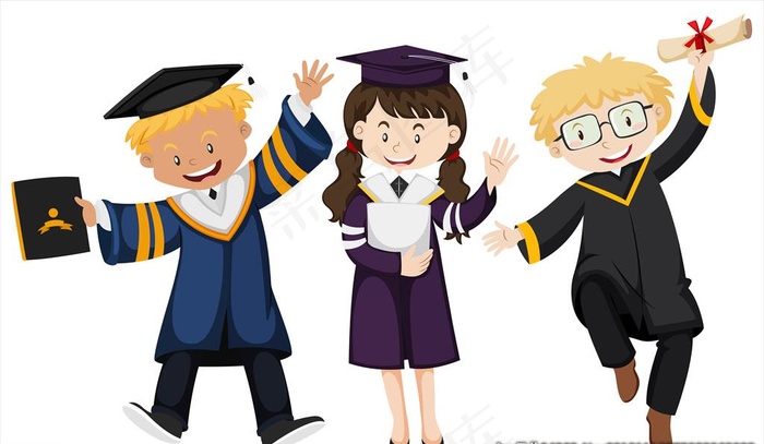 卡通毕业生图片