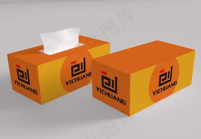餐巾纸包装盒效果图样机图片psd模版下载