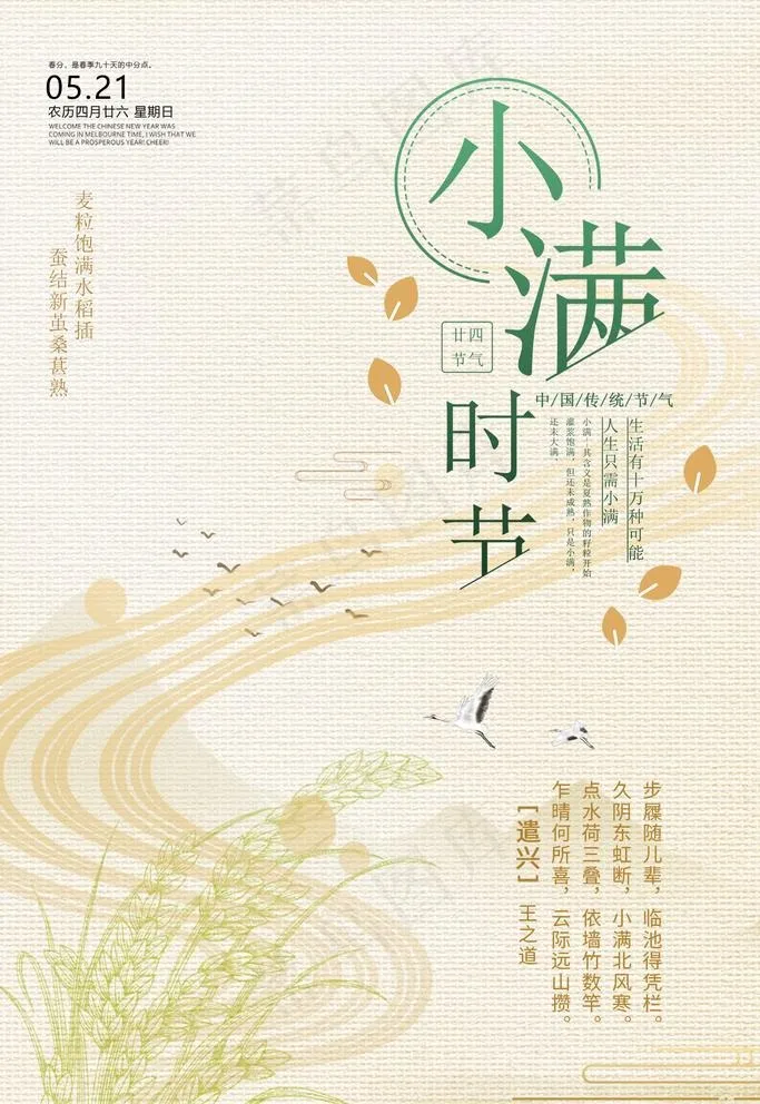 小满时节PSD分层海报图片