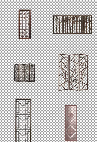 实木屏风窗户图片