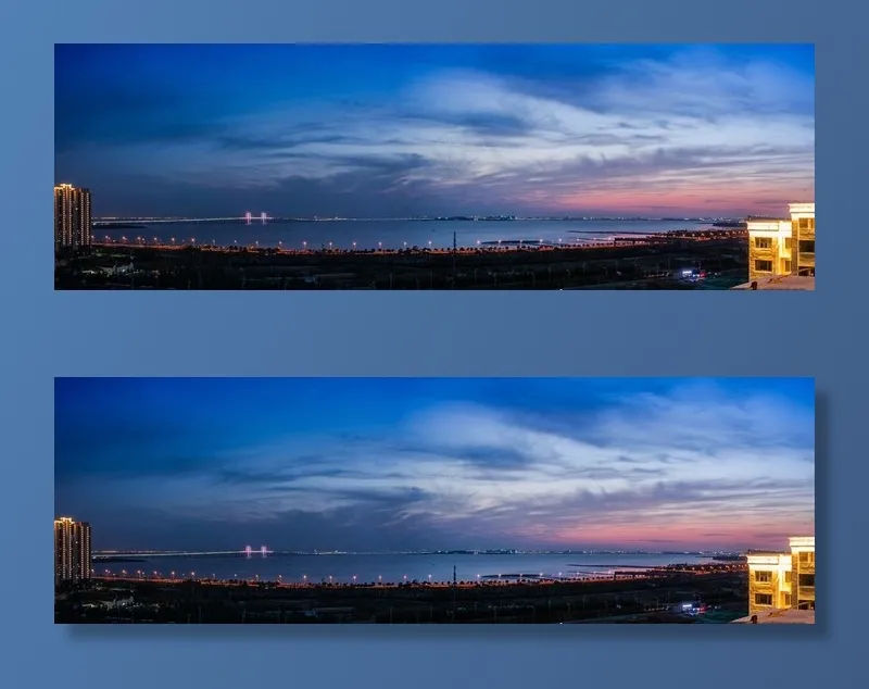 青岛胶州湾夜景图片