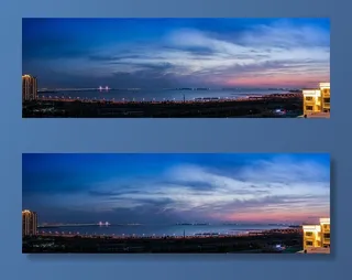 青岛胶州湾夜景图片