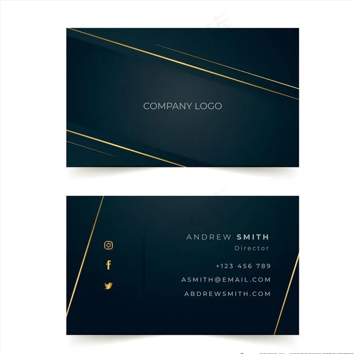 黑色名片图片ai矢量模版下载