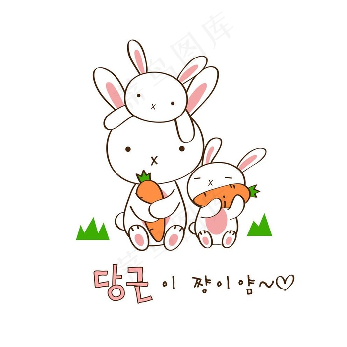 兔子们抱着胡萝卜图片