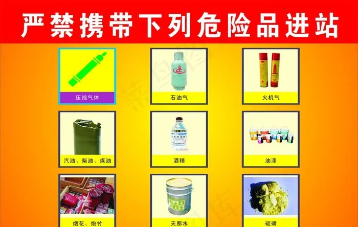 严禁携带危险物品图片cdr矢量模版下载