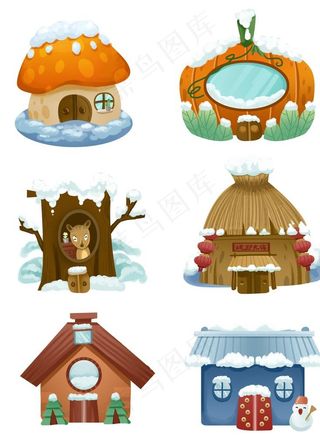 卡通房子图片