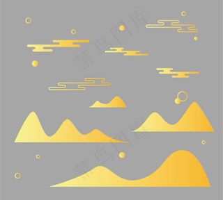 烫金山水底纹矢量图图片