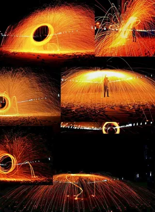 钢丝棉火花图片