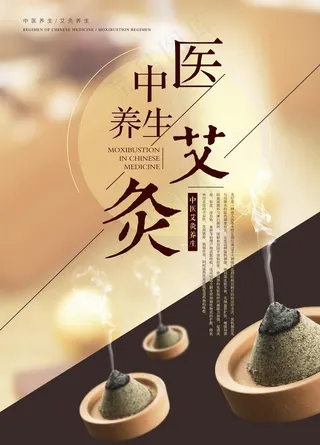 中医艾灸促销海报图片