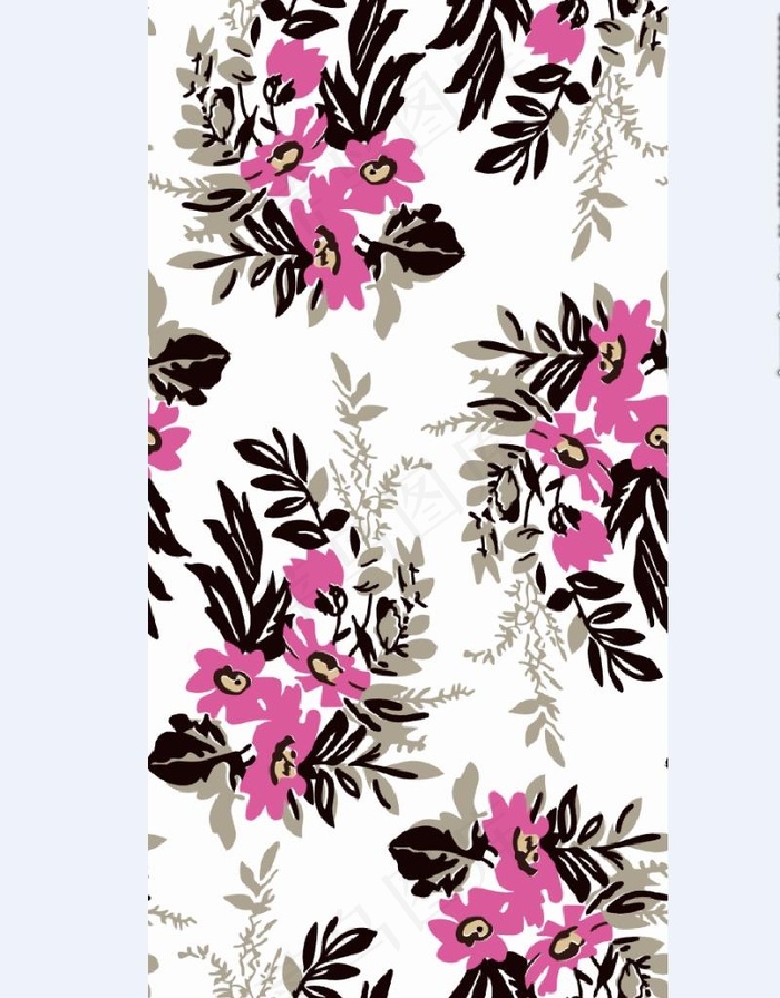 白底循环花卉素材图片