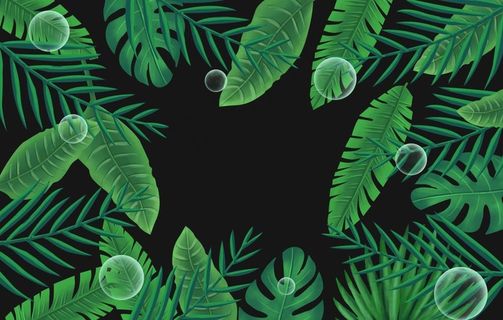 北欧手绘简约小清新叶子水彩图片