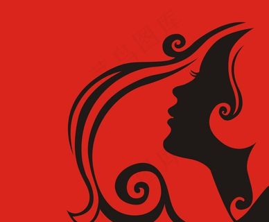 女孩侧面剪影图片