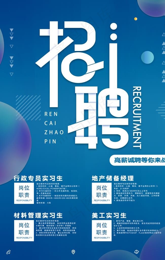 招聘海报图片(3543X5315(DPI:150))psd模版下载