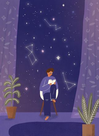 手绘唯美星空图片