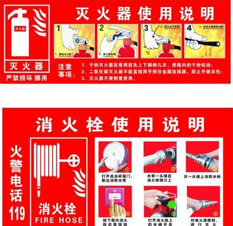 灭火器使用说明 消火栓使用图片