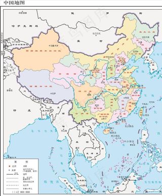 标准中国地图有邻国图片