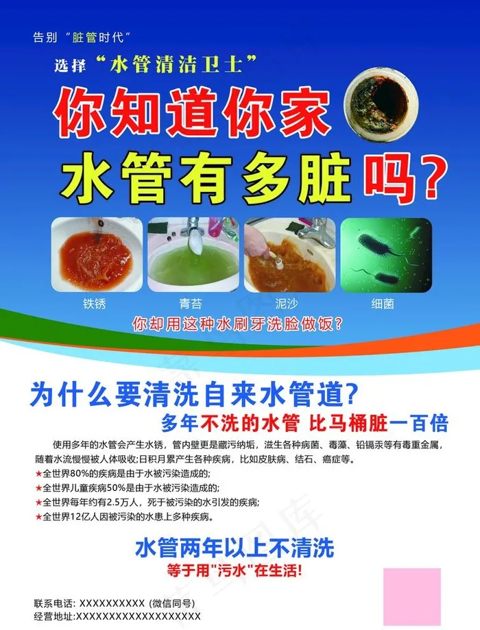 水管清洗图片(2504X3390(DPI:300))psd模版下载