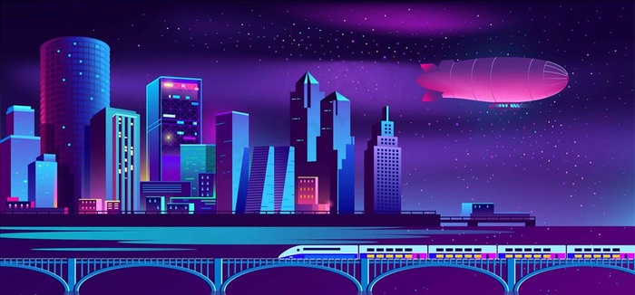 城市建筑夜景图片