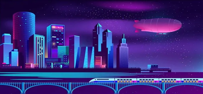 城市建筑夜景图片ai矢量模版下载