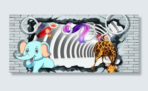 幼儿园3D背景墙图片