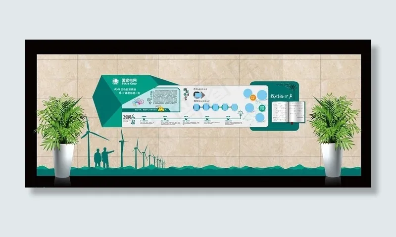 国家电网文化墙图片cdr矢量模版下载
