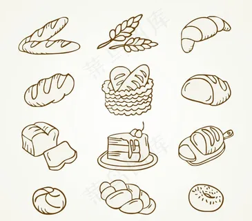 面包矢量图图片