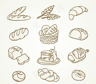 面包矢量图图片