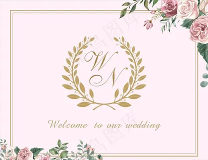 婚礼迎宾区背景图片