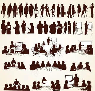 商务会议 商务人物剪影图片