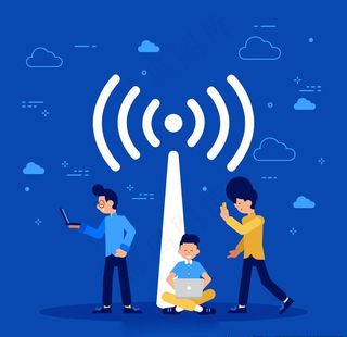 wifi网络信号插画设计图片