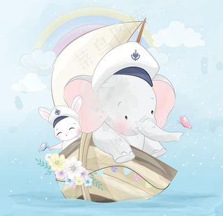 卡通大象插画图片