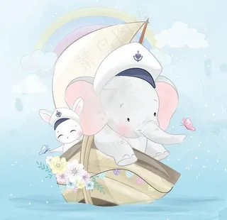 卡通大象插画图片