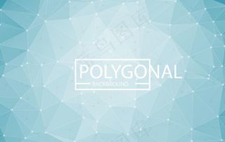 蓝色色调的多边形背景图片