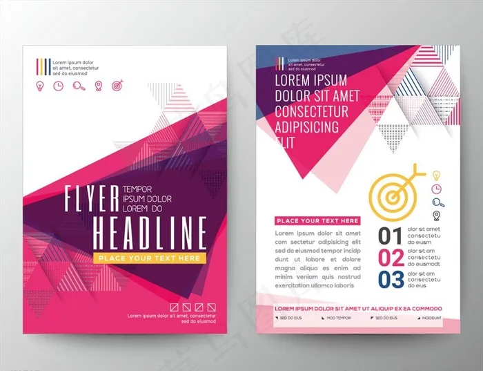 创意彩色几何画册传单模板图片eps,ai矢量模版下载