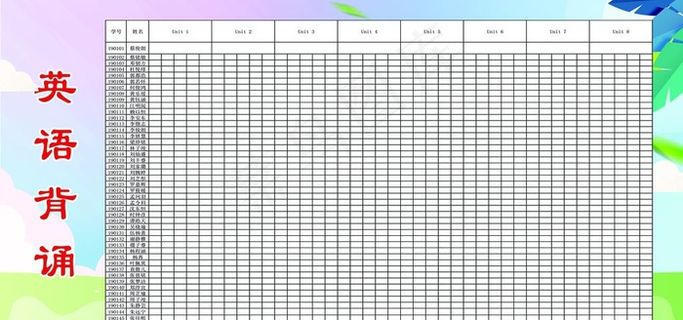 英文背诵 校园展板 展板图片