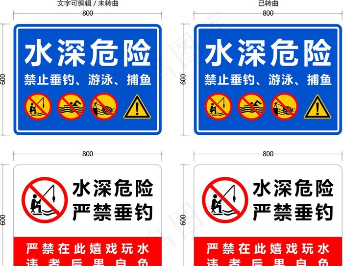 水深危险图片cdr矢量模版下载