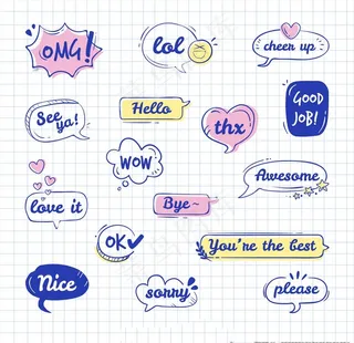 卡通可爱漫画对话框素材图片