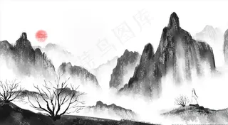 水墨山水艺术画图片
