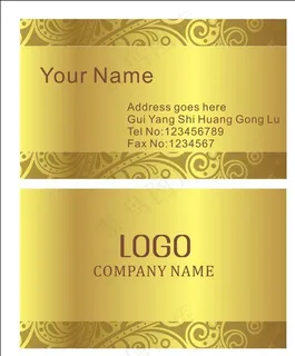 金色名片图片