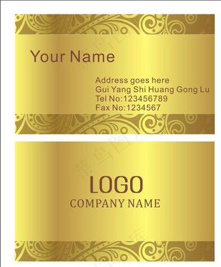 金色名片图片