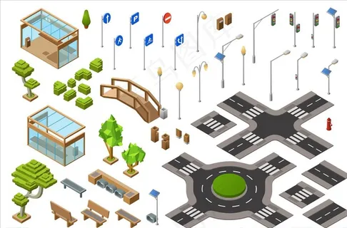 交通设施卡通图片
