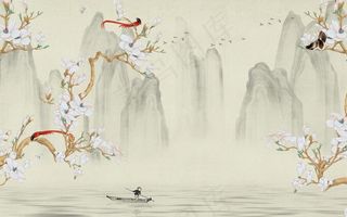 新中式背景墙图片