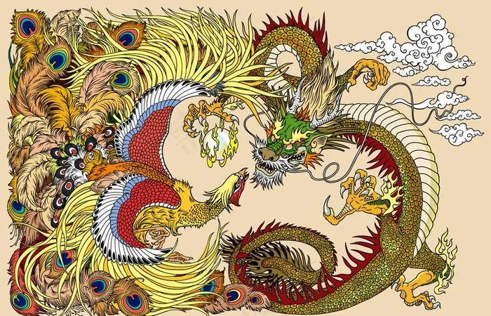 龙凤呈祥图片ai矢量模版下载