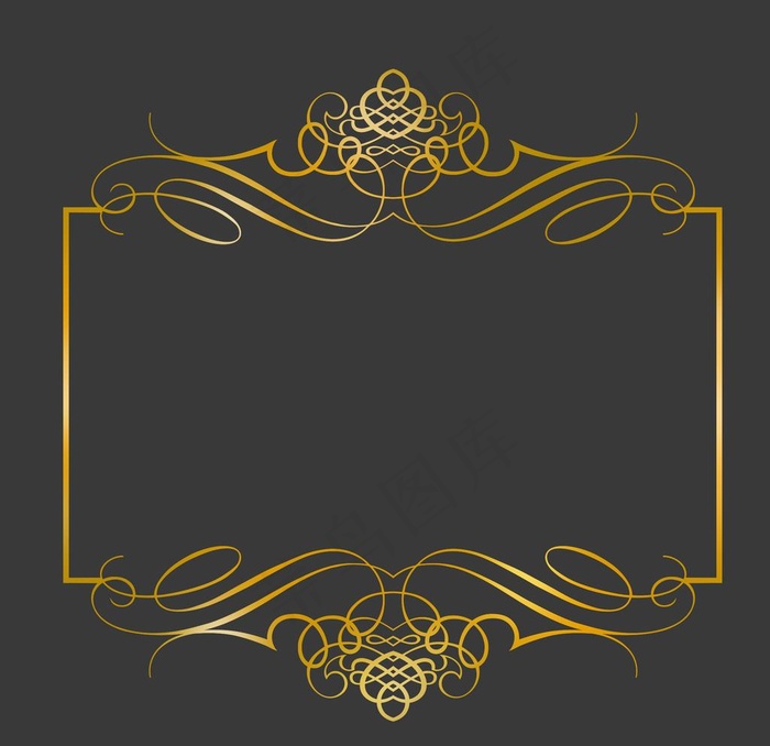 金色优雅欧式边框设计图片