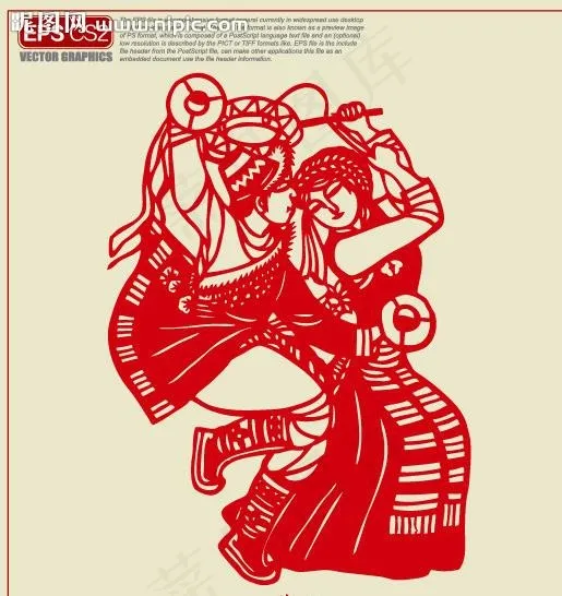 藏族剪纸图片eps,ai矢量模版下载