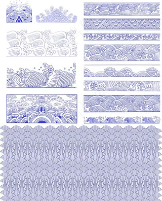 矢量水纹 鱼鳞纹图片